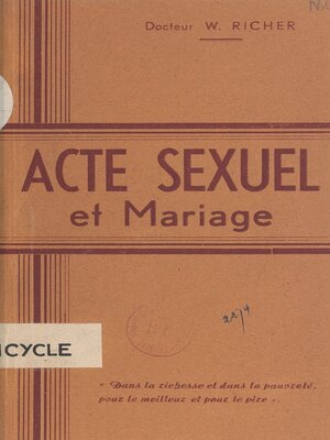 cover image of Acte sexuel et mariage
